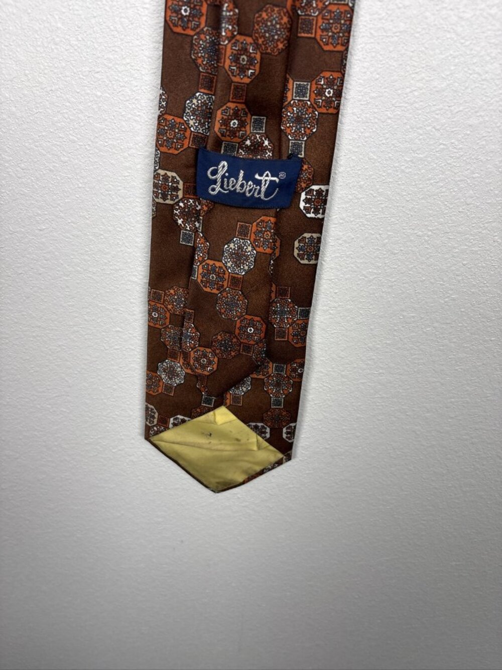 Liebert Men's Necktie Brown Geometric Pattern Jacquard Woven Silk Tie